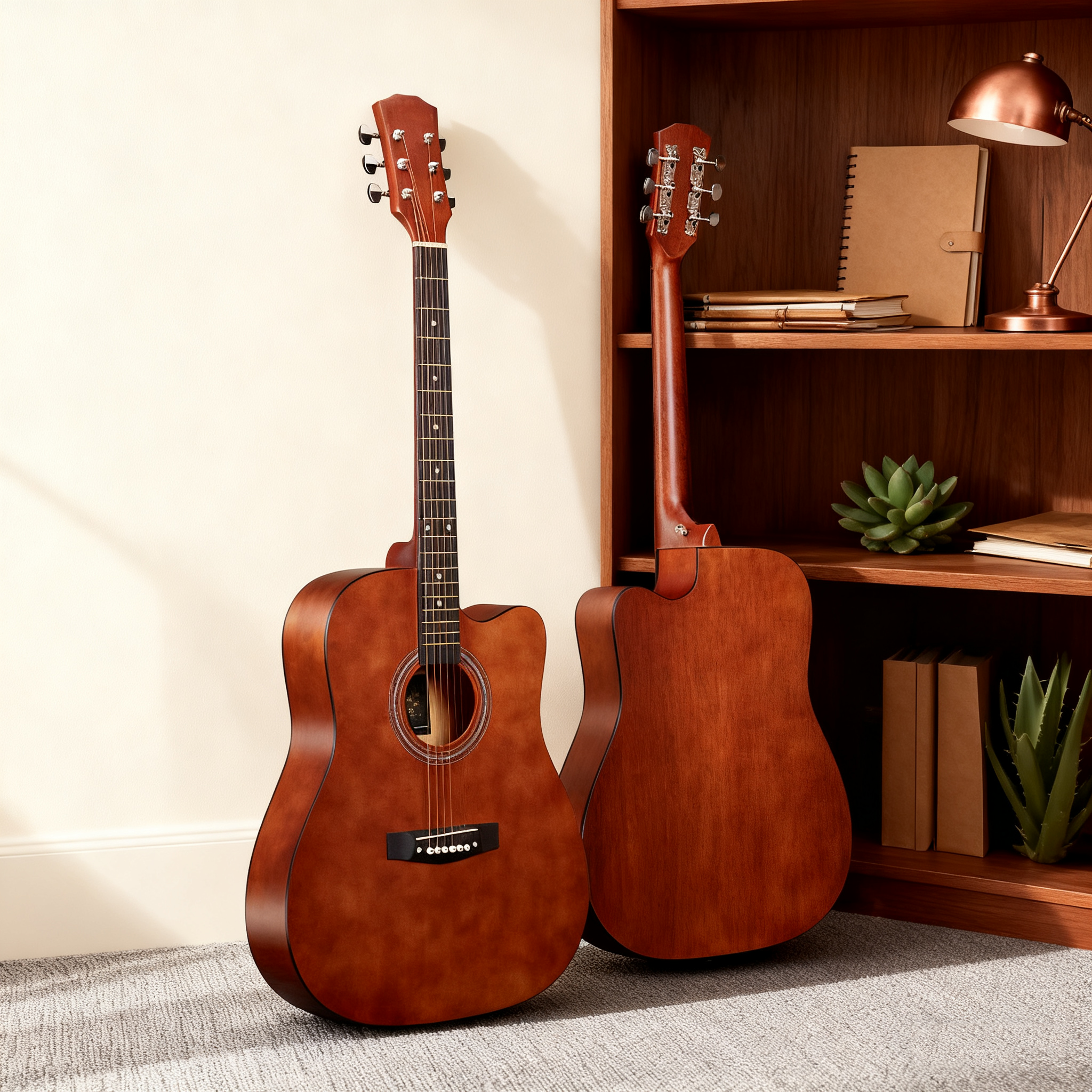38-Inch Acoustic Guitar, Gloss & Matte Finish, Bound Edges