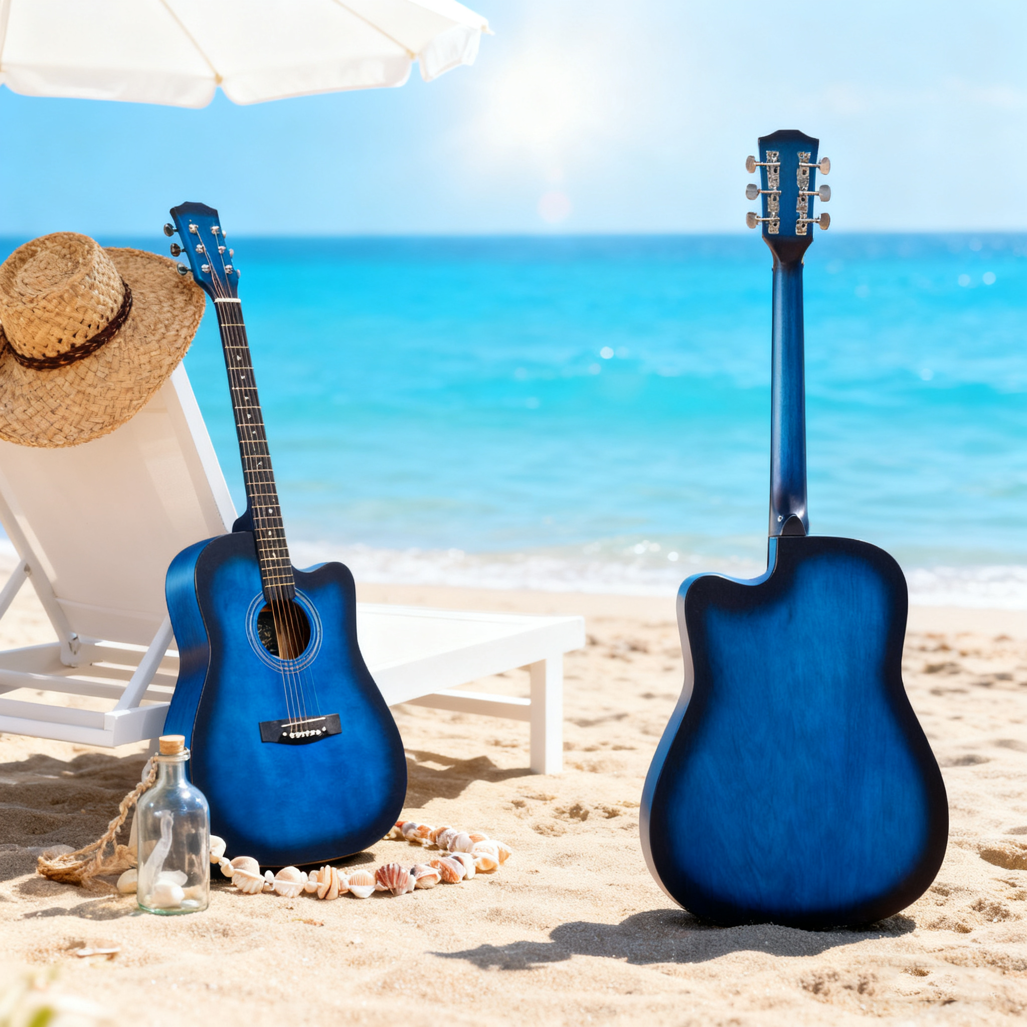 38-Inch Acoustic Guitar, Gloss & Matte Finish, Bound Edges