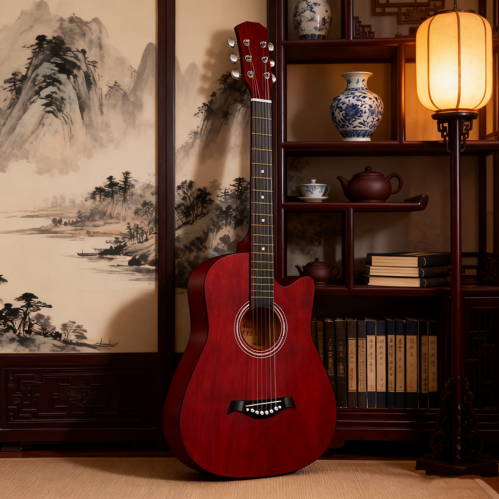 38-Inch Folk Acoustic Guitar, Beginner Practice Model