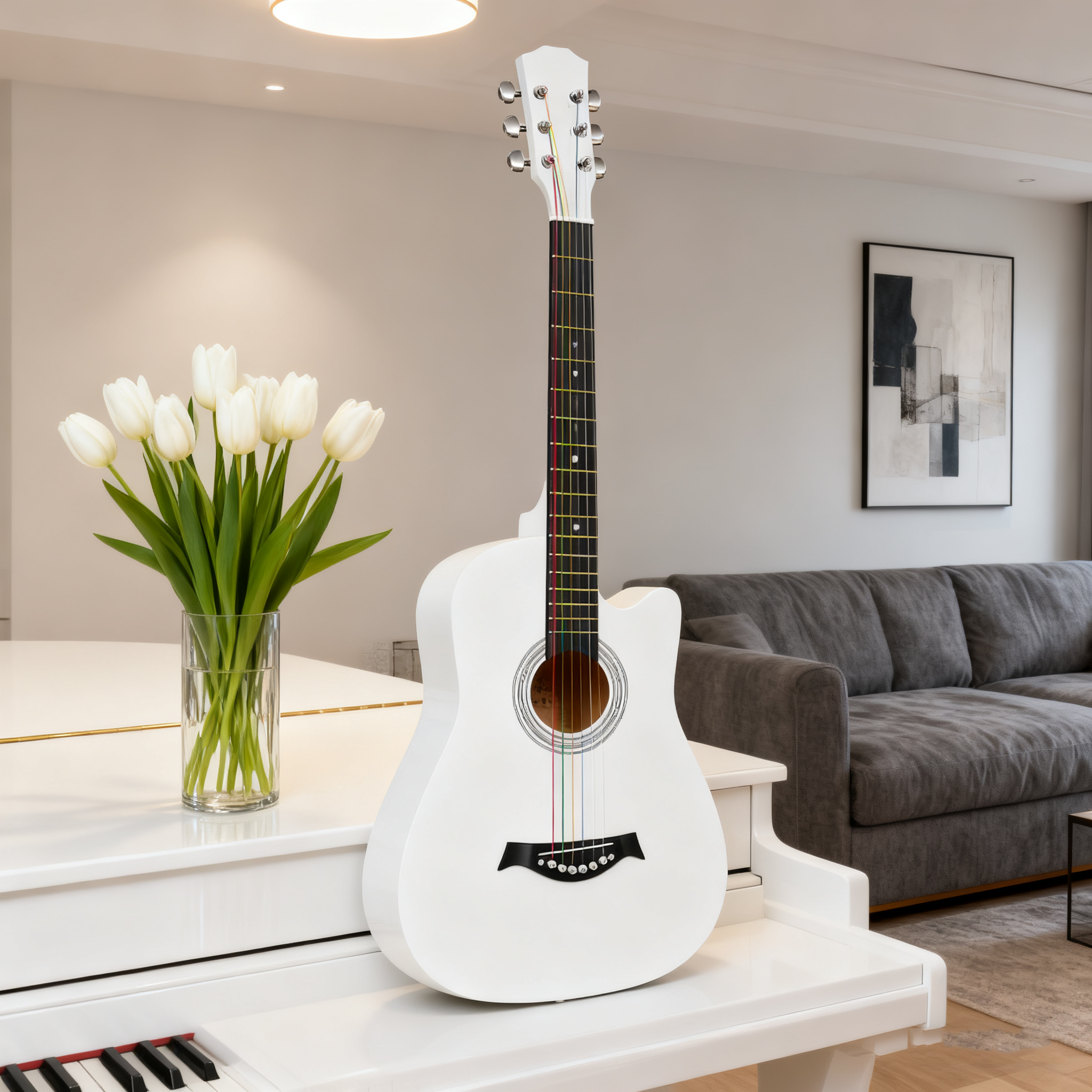 38-Inch Folk Acoustic Guitar, Beginner Practice Model