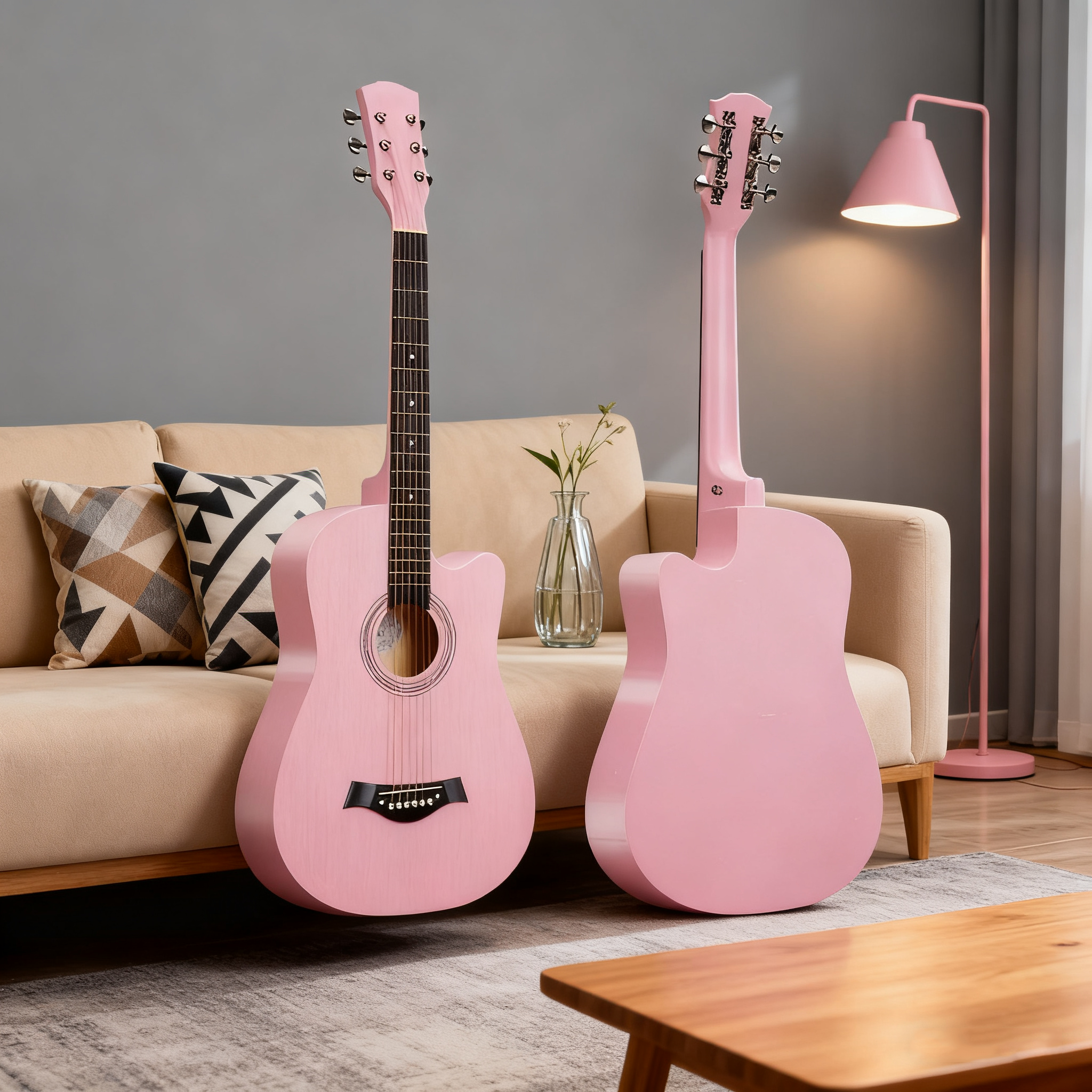 38-Inch Acoustic Guitar, Beginner Folk Guitar for Practice & Learning