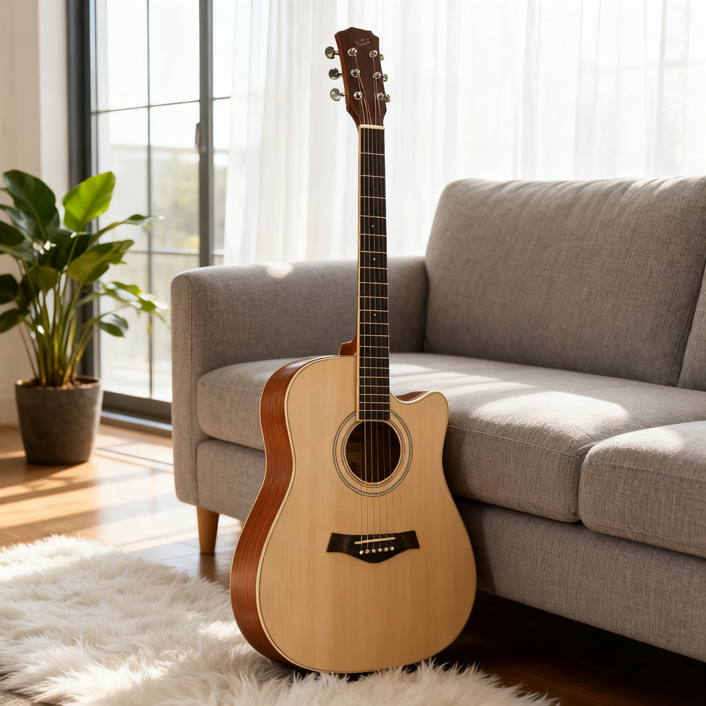 41-Inch Acoustic Guitar, Full Linden Wood with Bound Edges