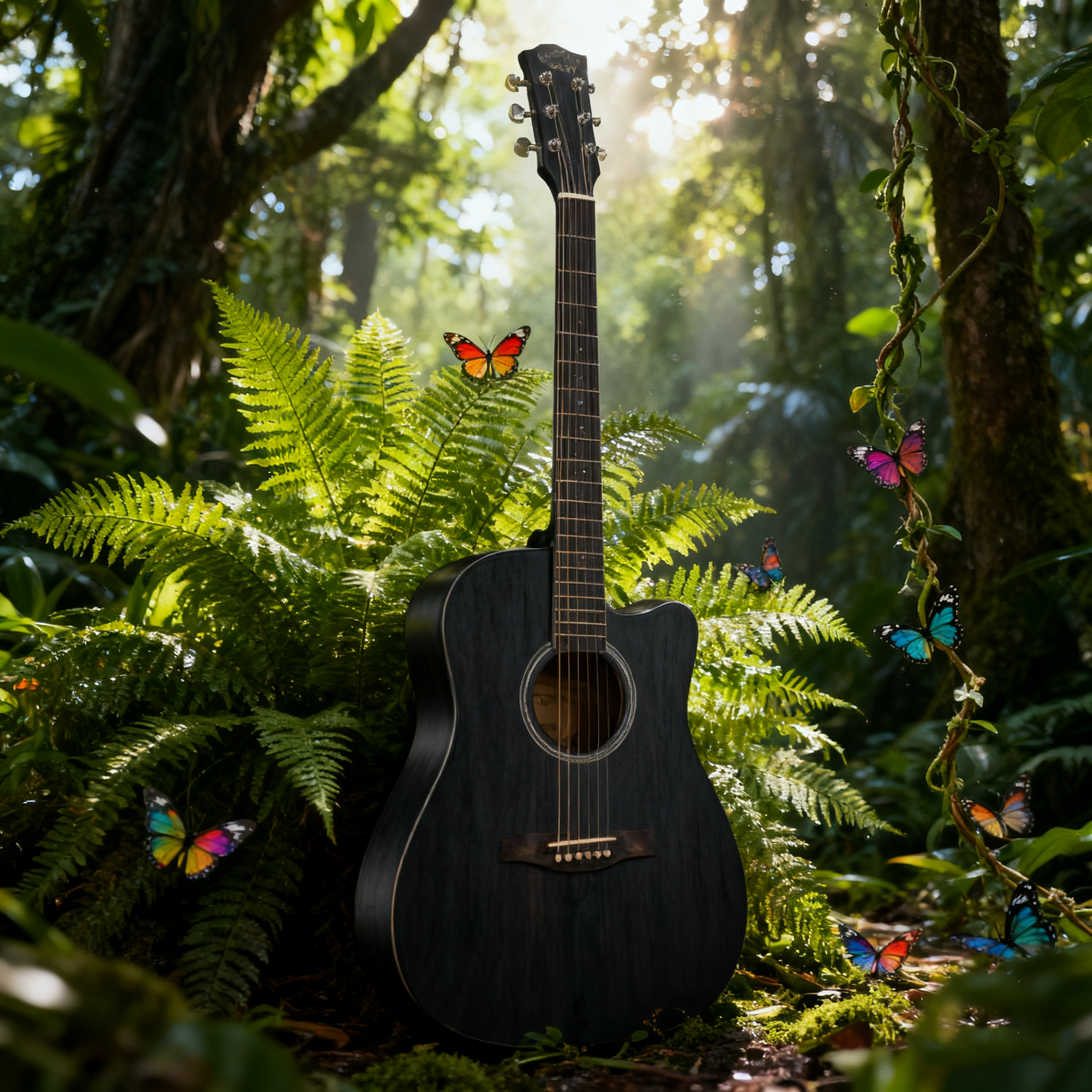 41-Inch Acoustic Guitar, Full Linden Wood with Bound Edges